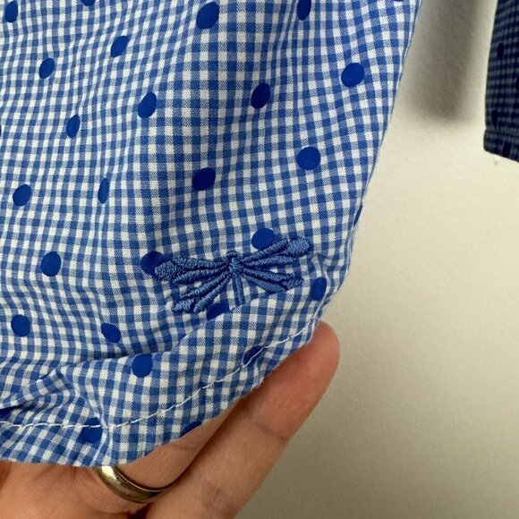 Talbots Woman’s Blue White Button Down Long Sleeve Shirt Size XS Embroidered - Picture 5 of 7